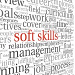 Soft skills concept in word tag cloud on white